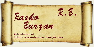 Raško Burzan vizit kartica